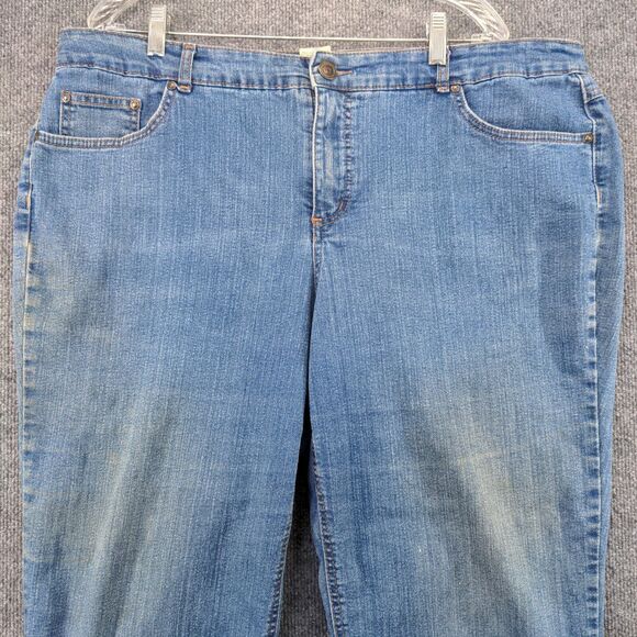 JMS Classic Stretch Denim Jeans Womens Plus Size 20W Blue 5-Pocket Stone Wash - Picture 3 of 13